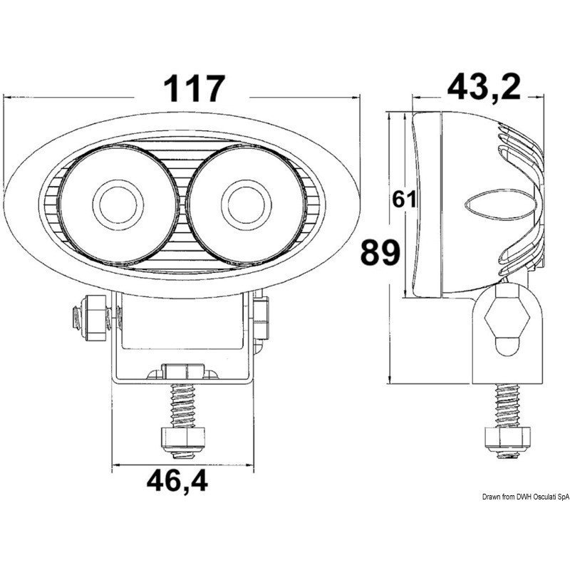 FARETTO A LED PER ROLL-BAR ORIENTABILE 60W