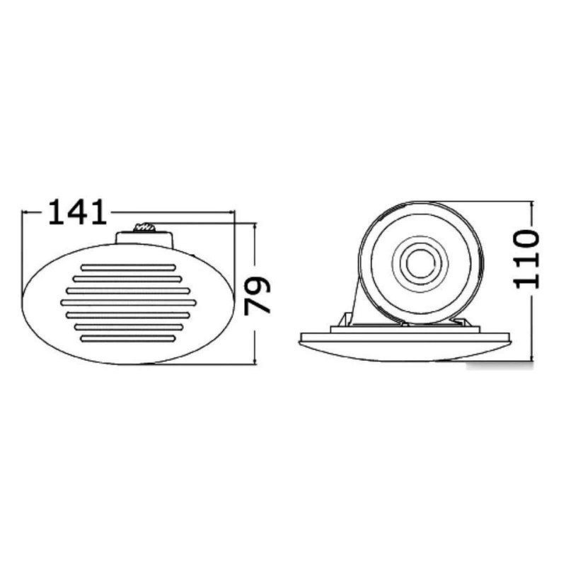 TROMBA AD INCASSO A SCOMPARSA CON DIFFUSORE A CHIOCCIOLA 112DB