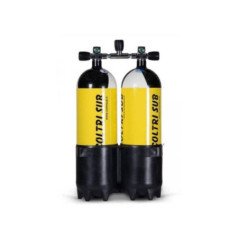 COLTRI SUB COPPIA BOMBOLE 10+10 LITRI STEEL CYLINDER DOPPIA VALVOLA