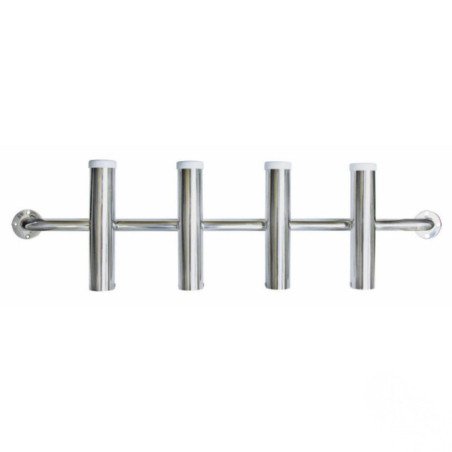 TREM PORTACANNE A PARETE 4 POSTI IN ACCIAIO INOX