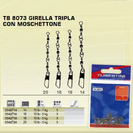 TUBERTINI TB8073 GIRELLA TRIPLA CON MOSCHETTONE