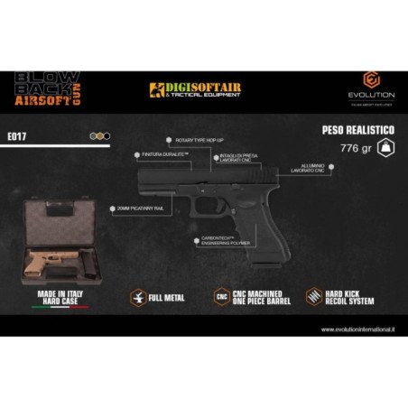 EVOLUTION PISTOLA A GAS E017 OD GREEN
