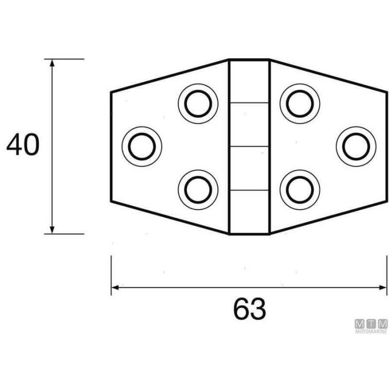 MTM CERNIERA IN PLASTICA RINFORZATA 40x63 MM