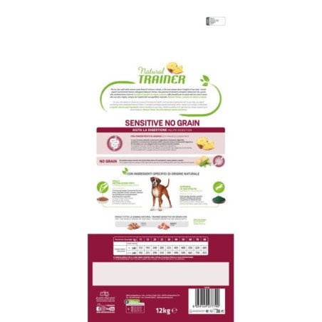 NATURAL TRAINER SENSITIVE ADULT MAXI NO GRAIN MAIALE E PATATE