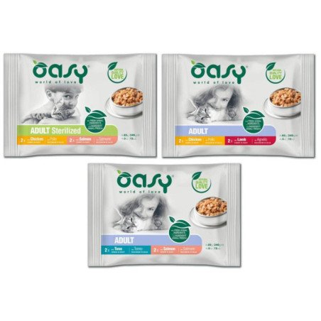 OASY UMIDO GATTO BOCCONCINI IN SALSA ADULT 4X85GR
