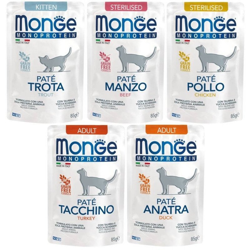 MONGE GATTO PATE' MONOPROTEICI 85GR