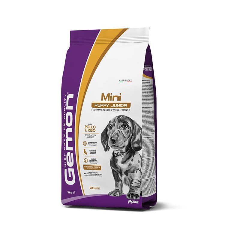 GEMON DOG MINI PUPPY JUNIOR POLLO E RISO 3KG