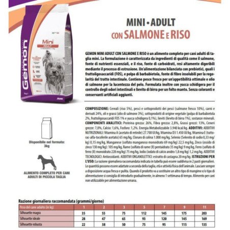 GEMON DOG MINI ADULT SALMONE E RISO 3KG
