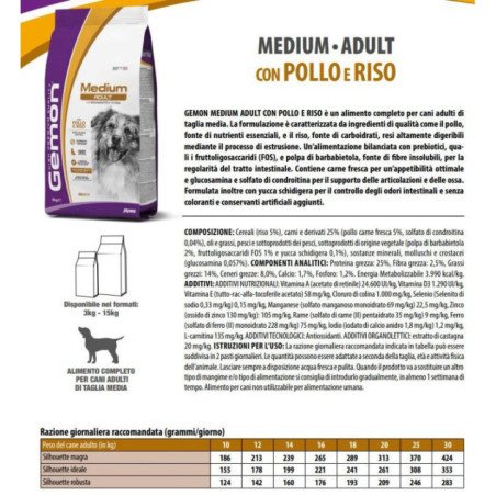 GEMON DOG MINI ADULT POLLO E RISO 3KG
