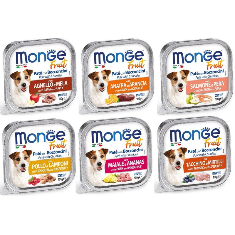 MONGE VASHETTE FRUIT DOG PATE' CON BOCCONCINI 100GR