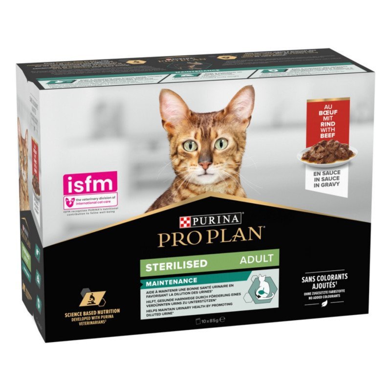 PURINA PRO PLAN STERILISED ADULT MAINTENANCE MANZO 85GR