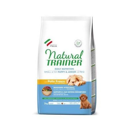 NATURAL TRAINER PUPPY E JUNIOR POLLO FRESCO E RISO