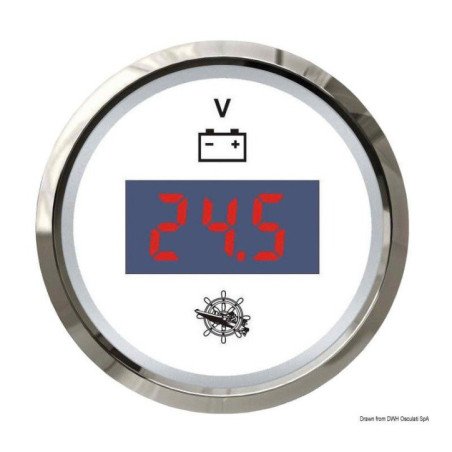OSCULATI VOLTOMETRO DIGITALE 8-32 V BIANCO CON SCOCCA LUCIDA