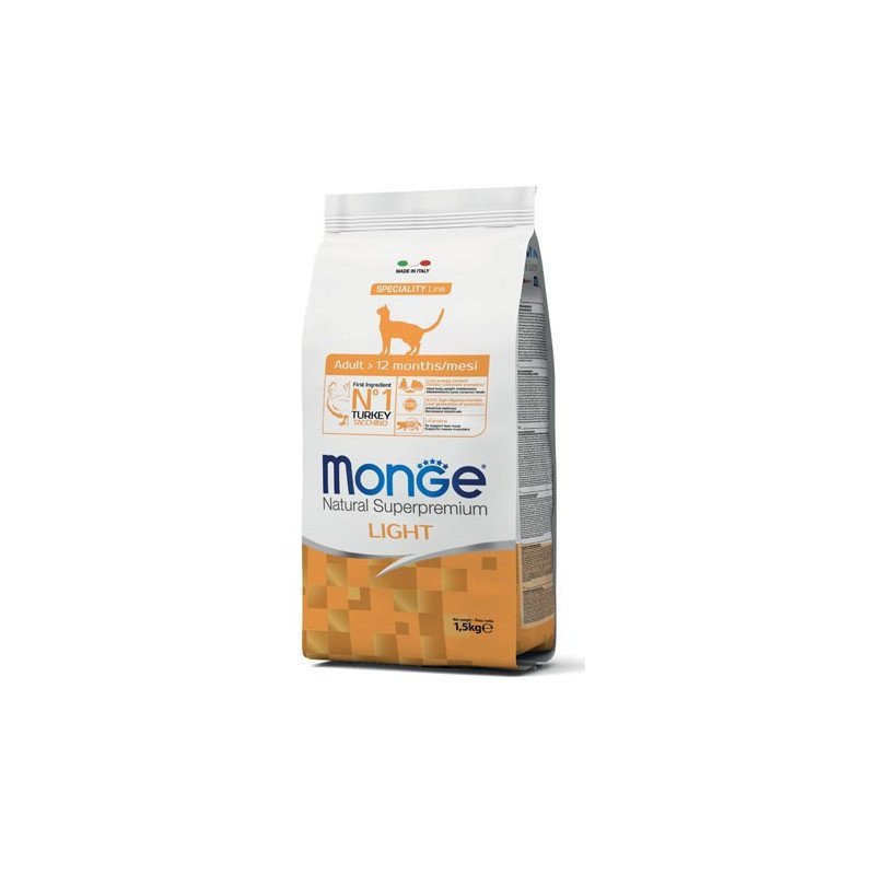 MONGE CROCCANTINI LIGHT GATTO ADULTO TACCHINO 1.5KG
