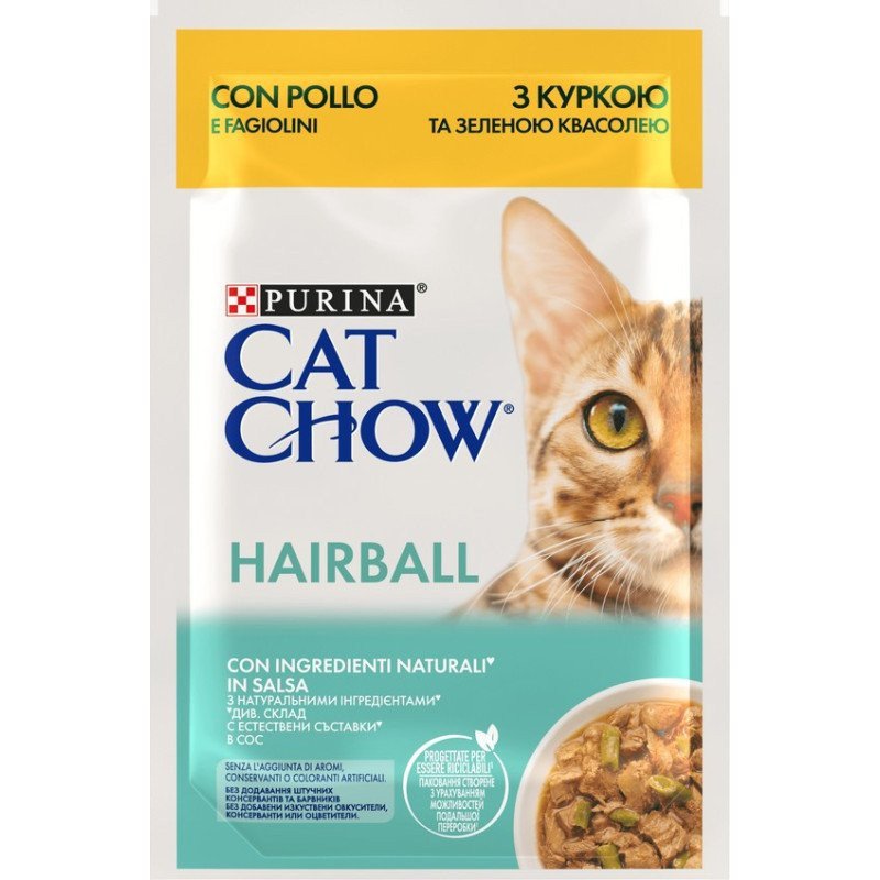 PURINA GATTO CAT CHOW HAIRBALL POLLO 85GR