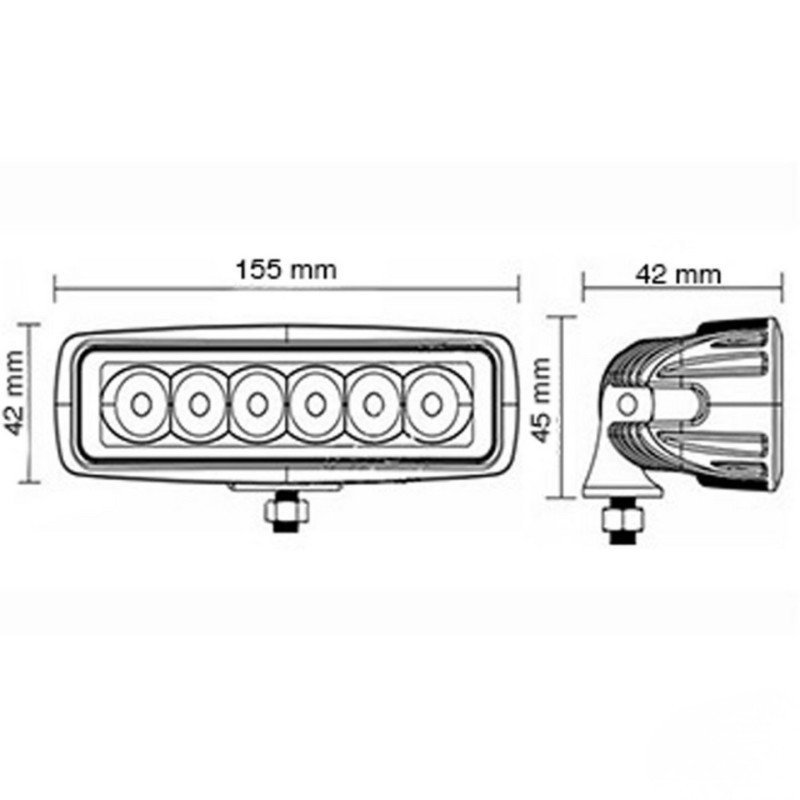 TREM PROIETTORE IMPERMEABILE 6 LED 3WT IP67