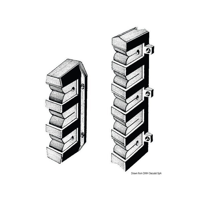 OSCULATI SUPPORTO PORTACANNE 3 POSTI 198X62MM