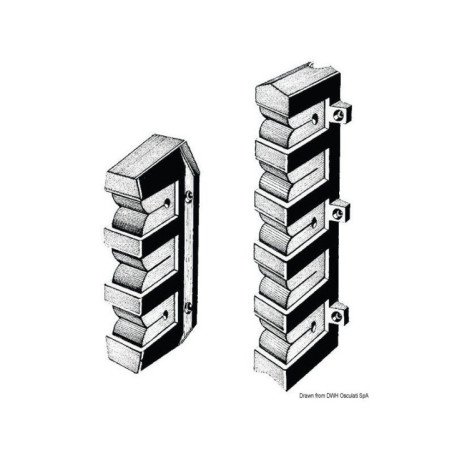 OSCULATI SUPPORTO PORTACANNE 3 POSTI 198X62MM