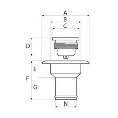 LALIZAS TAPPO IMBARCO ACQUA CON SPORTELLO Ø38 BIANCO