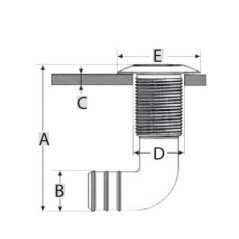LALIZAS SCARICO A MARE A 90 GRADI IN NYLON CURVO