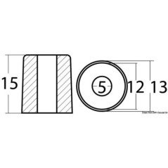 OSCULATI ANODO A CILINDRO PER YAMAHA 2,5/9,9 HP ZINCO
