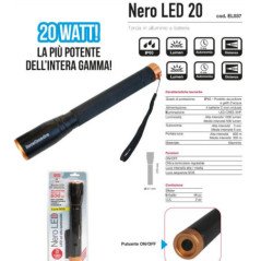 CFG TORCIA LED IN METALLO NERA 1000 LUMEN