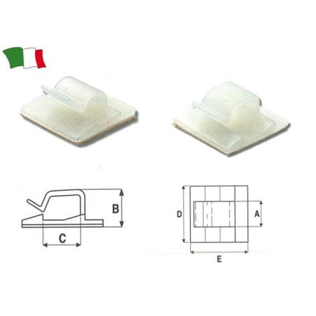 SUPPORTO ADESIVO PER CAVI TONDI (10PZ)