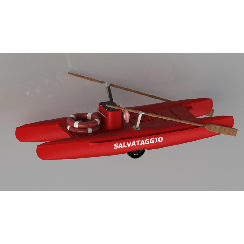 AQUABLUE PATTINO DI SALVATAGGIO IN POLIETILENE ROSSO