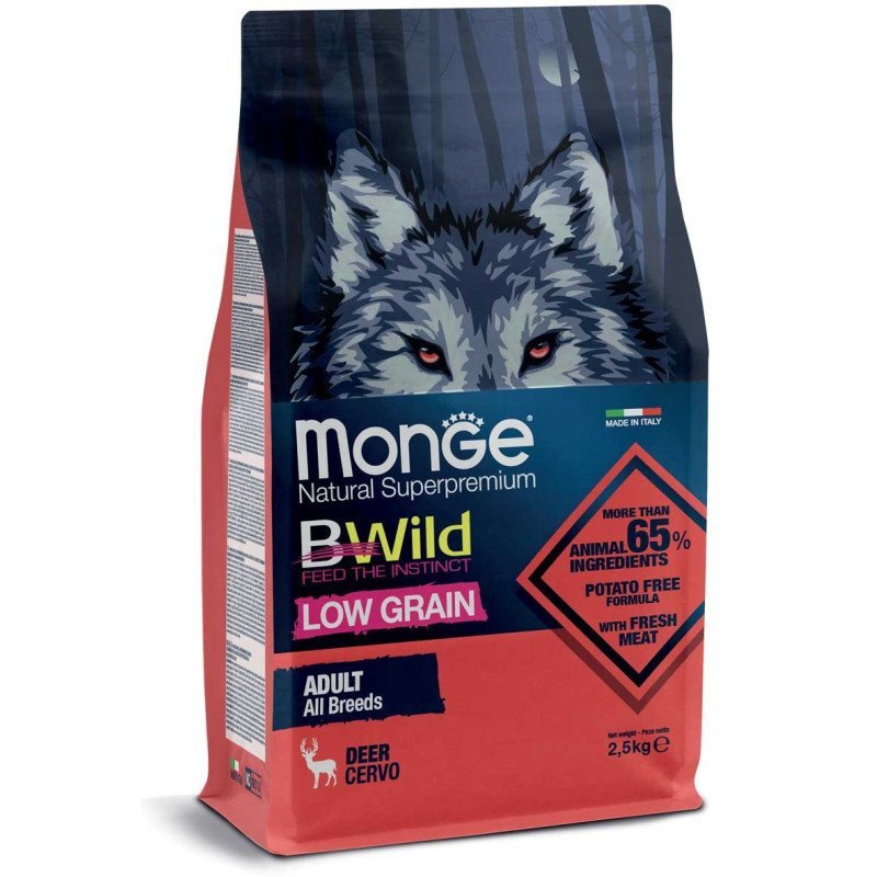 MONGE BWILD CROCCANTINI ALL BREEDS ADULT CERVO