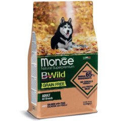 MONGE BWILD CROCCANTINI ALL BREEDS ADULT SALMONE CON PISELLI