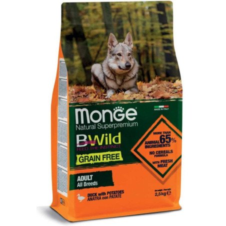 MONGE BWILD CROCCANTINI ALL BREEDS ADULT ANATRA CON PATATE