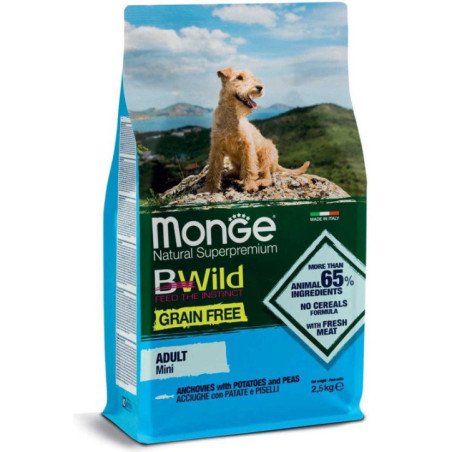 MONGE BWILD CROCCANTINI ALL BREEDS ACCIUGHE PATATE E PISELLLI