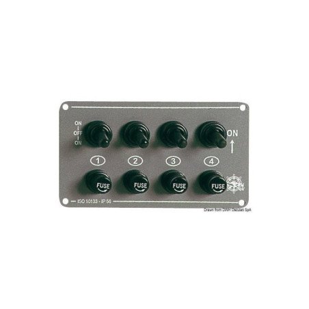 OSCULATI PANNELLO 4 INTERRUTTORI CON FUSIBILI ORIZZONTALE