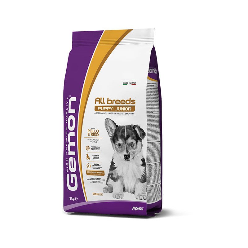 GEMON DOG ALL BREEDS PUPPY JUNIOR POLLO E RISO