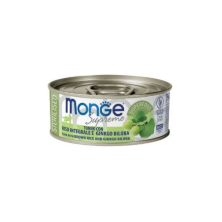 MONGE SUPREME STERILISED TONNO RISO INTEGRALE E GINKO 80GR