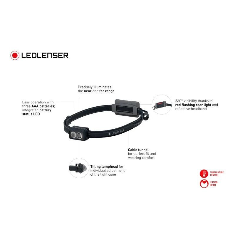 LED LENSER NEO3 BLACK LAMPADA FRONTALE