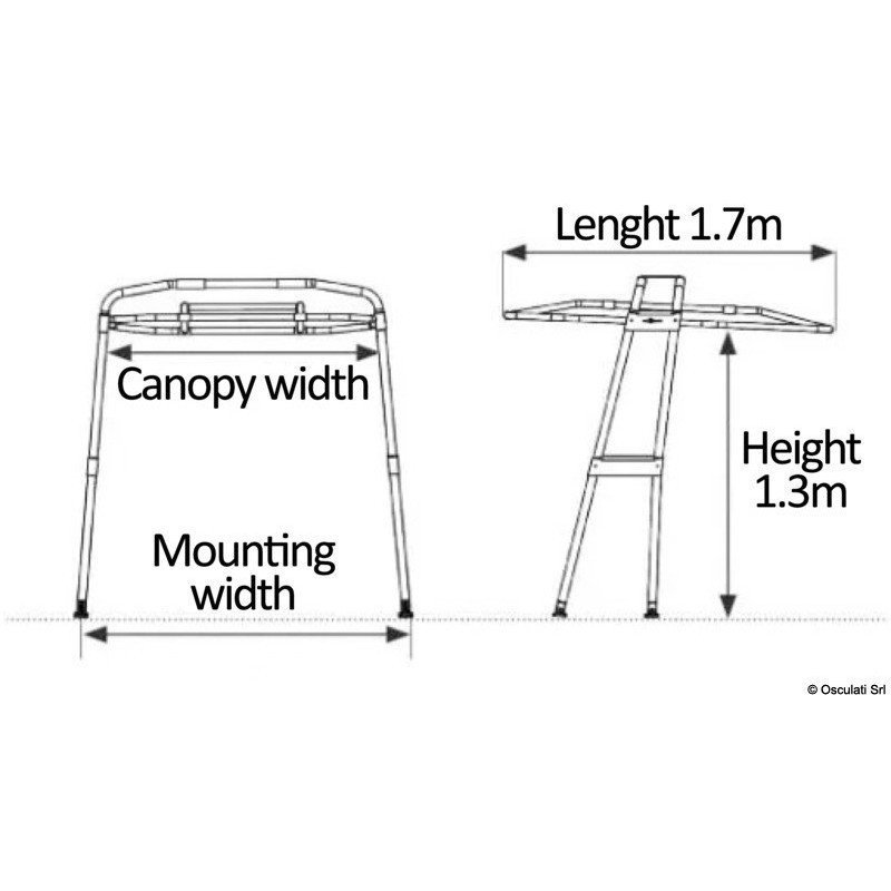 OSCULATI TARGA TOP II IN ALLUMINIO NERO