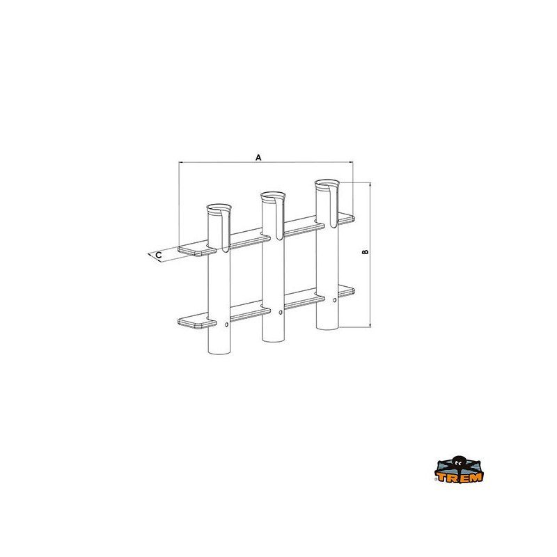 TREM PORTACANNE A PARETE IN PLASTICA 2 POSTI