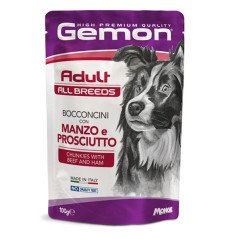 GEMON MANZO E PROSCIUTTO BOCCONCINI BUSTINE CANE 100gr