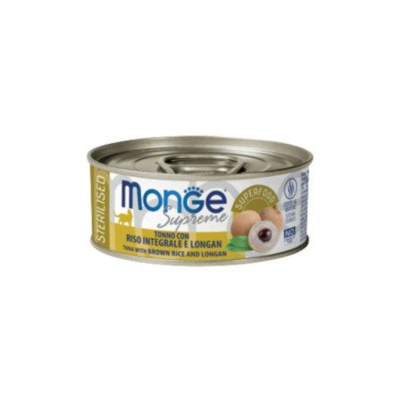 MONGE SUPREME STERILISED TONNO RISO INTEGRALE E LONGAN 80GR