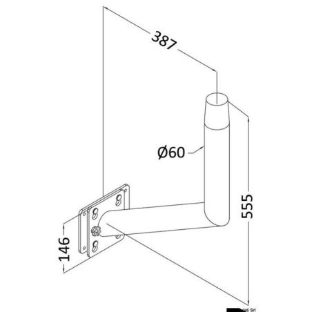 OSCULATI GAMBA TAVOLO PER MONTAGGIO SU PARATIA LATERALE