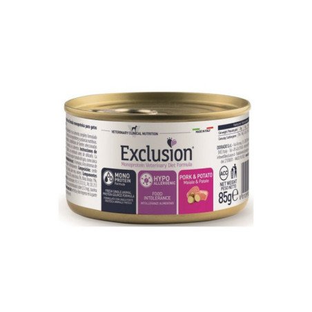 EXCLUSION DIET CAT HYPOALLERGENIC MAIALE E PATATE 85GR