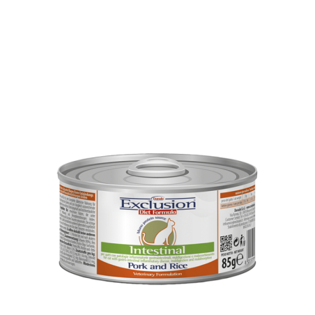 EXCLUSION DIET CAT INTESTINAL MAIALE E RISO 85GR