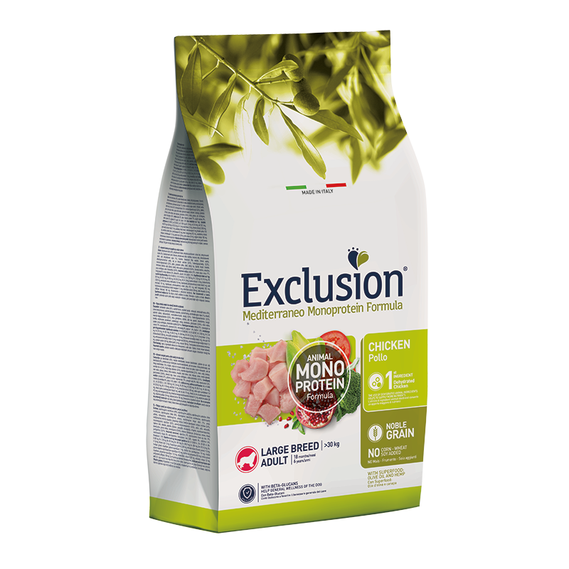 EXCLUSION MEDITERRANEO ADULT LARGE BREED POLLO 12KG
