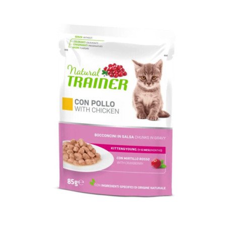 NATURAL TRAINER GATTO KITTEN E YOUNG POLLO 85GR