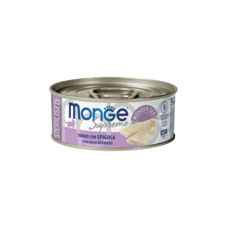 MONGE SUPREME STERILISED TONNO CON SPIGOLA 80GR