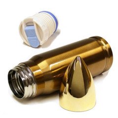 THERMOS IN ACCIAIO INOX A FORMA DI PROIETTILE 330ML