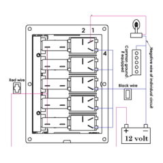 OSCULATI PANNELLO 9 INTERRUTTORI IN GRAFITE