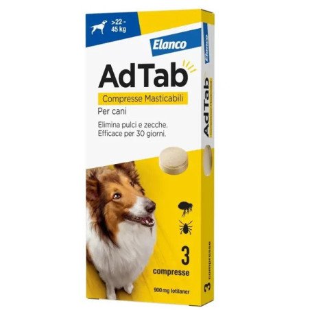 ELANCO ADTAB ANTIPARASSITARIO 22-45 KG COMPRESSE MASTICABILI