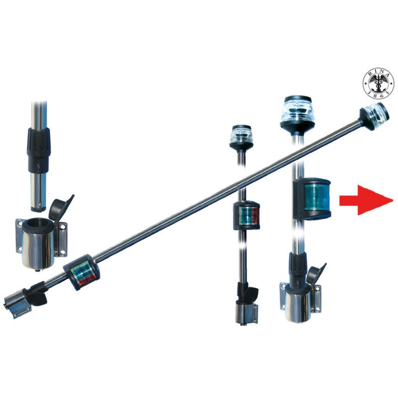 ASTA LUMINOSA A BAIONETTA CON ATTACCO A PARETE